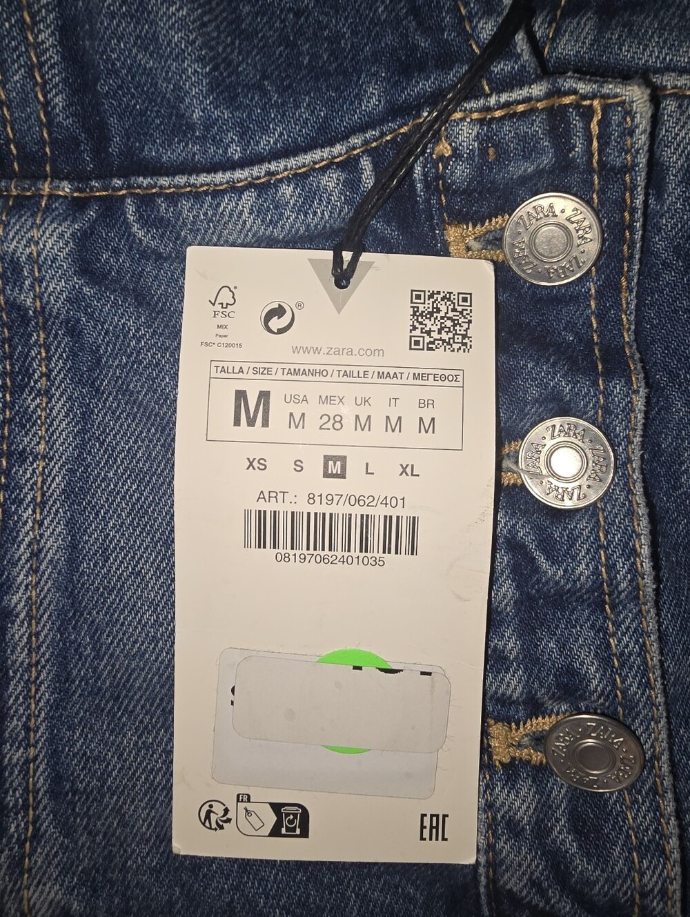 Zara Blue Denim Button-Front Bustier Tank - Picture 3 of 3